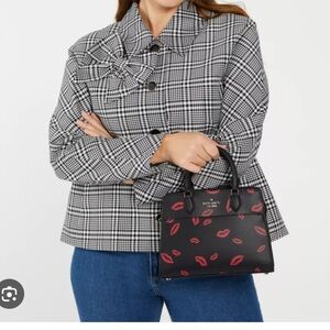 Kate Spade Black and Red Lips Satchel